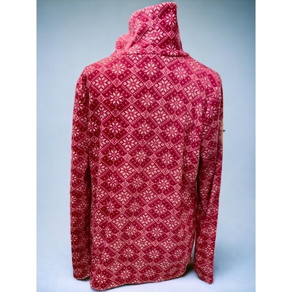 Kim Rogers ladies petite pullover pink turtleneck fleece top fair isle NEW PL - Picture 9 of 10